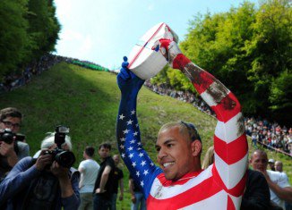 American Wins British Cheese Rolling Race
