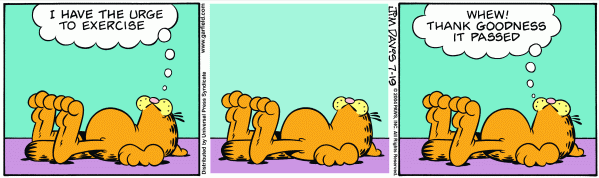 Garfield Comic July 19, 2004 - Garfield Exercising
