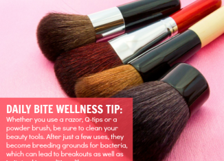 Daily Bite Wellness Tip - Clean Your Makeup Brushes Beauty Tools