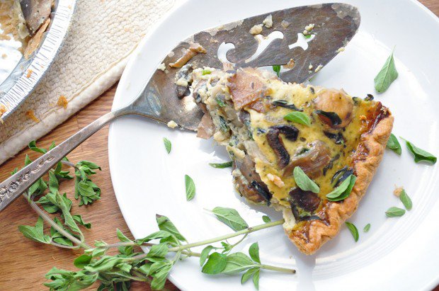 mushroom and shallot quiche