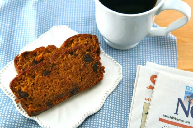 skinn choc chip pumpkin banana bread